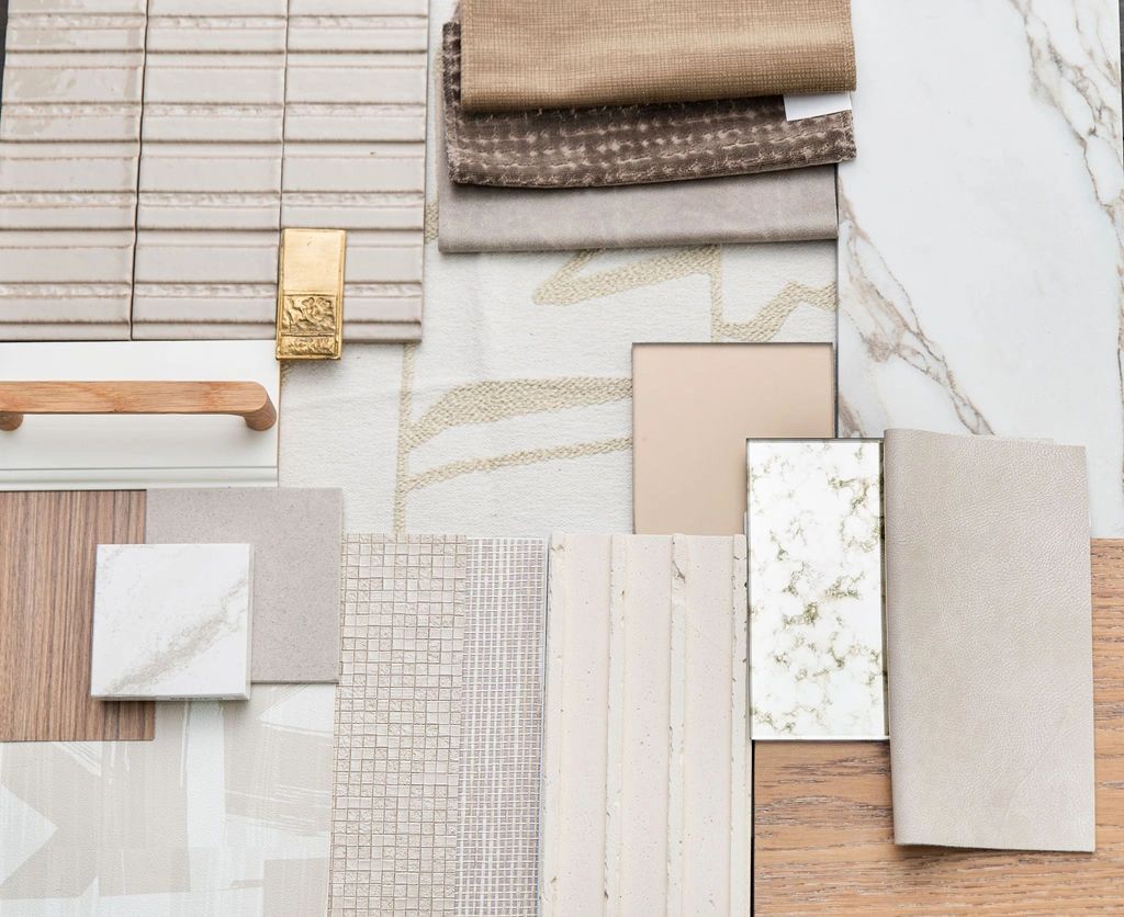 Interior design flat lay from Anita Shumaker's brand photoshoot in Tampa, Florida