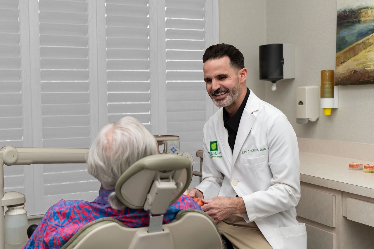 Brooksville Dental and Denture Care Dr. Fabrega shows his genuine patient interaction.